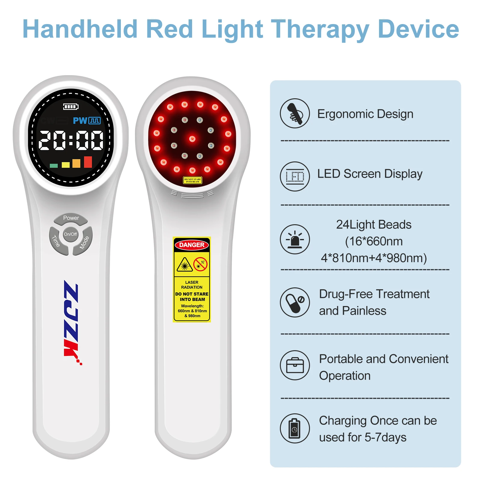 ZJZK 1760mW Class iv Laser Therapy Near Me Low Light 810nmx4diodes+980nmx4diodes For Inflammation temporomandibular joint (TmJ)