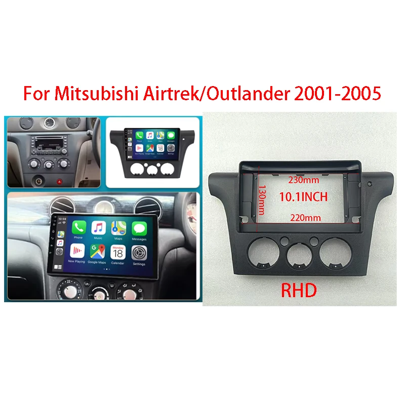 For Mitsubishi Airtrek/Outlander 2001-2005 RHD 7/9/10inch Car Multimedia Radio Frame Fascia Panel Dashboard Mounting Bracket