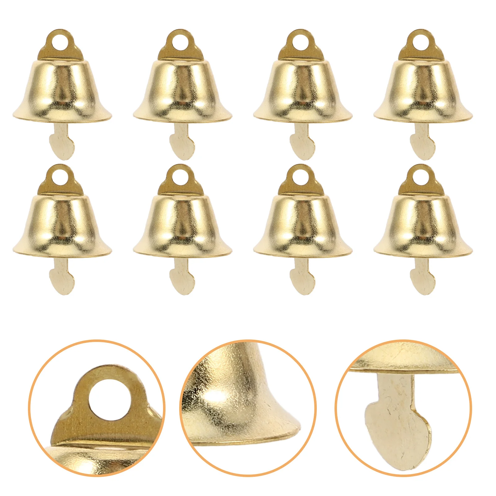 

200Pcs Gold Craft Decorative Bells Small Metal Bells for Wind Chimes Christmas Holiday Wreath Bell Ornaments Pet Training