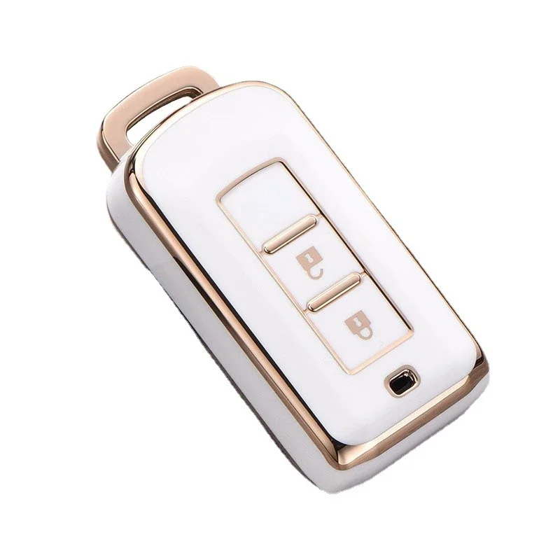 2 Button Smart Key Tpu Car Key Case Cover for Mitsubishi Outlander 2015 Pajero Sport 2020G Pajero Sport 3 Keychain Key Cover