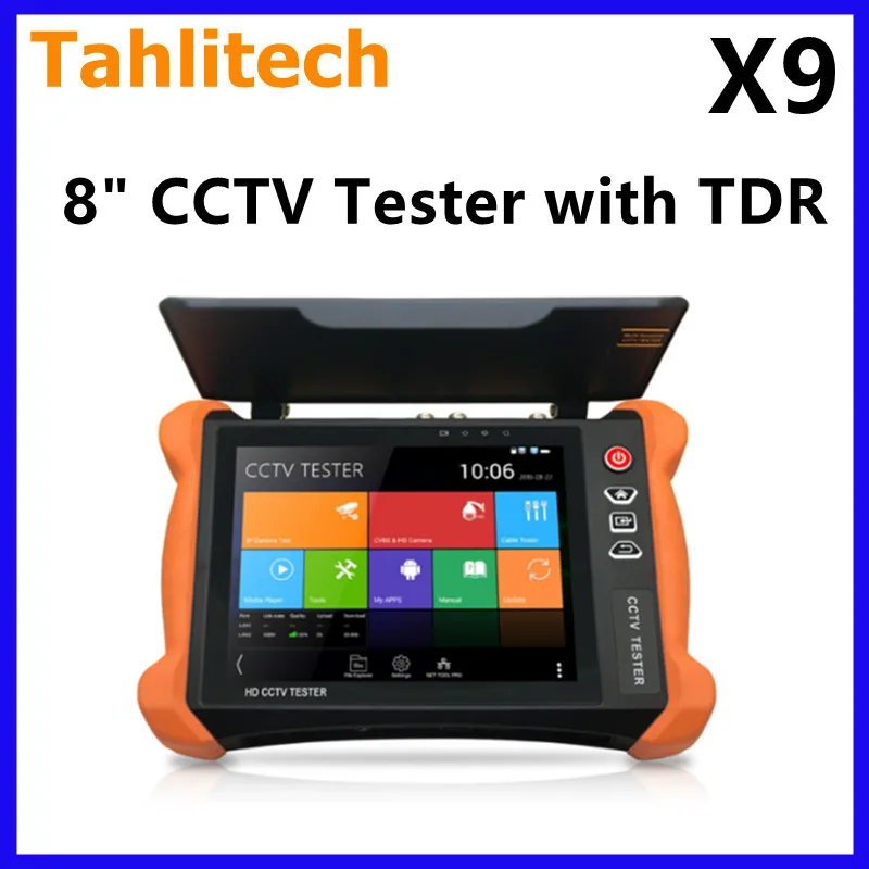 

CCTV tester X9ADH X9MOVTADHS 8"touch screen IP camera tester for TVI CVI AHD SDI 4K H.265 camera testing PTZ controller with TDR