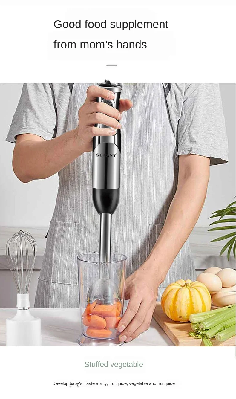 Electric Hand Blender 8 in 1 Food Mixer 700W With Meat Grinder Egg Beater Food Processor