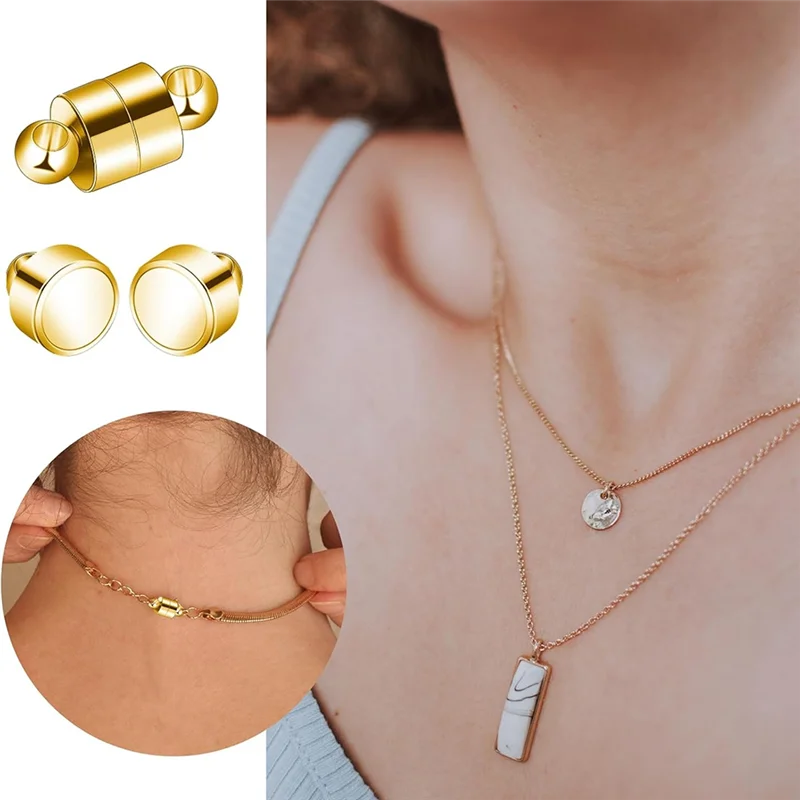 

AG-24 Pairs Necklace Clasp,Clasps And Closures Jewelry Clasp Converter Necklace Extender And Shortener Bracelet Helper Tool