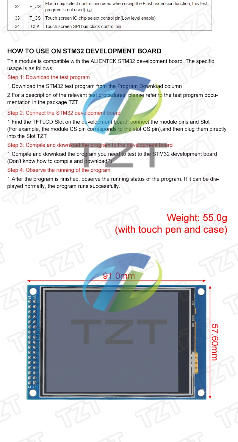 3,2" 3,2 Zoll TFT LCD Touch Screen Modul 240X320 ST7789 ILI9341 LCD Display für Arduino UNO MEGA2560 Board mit/ohne Touch – Detail 13