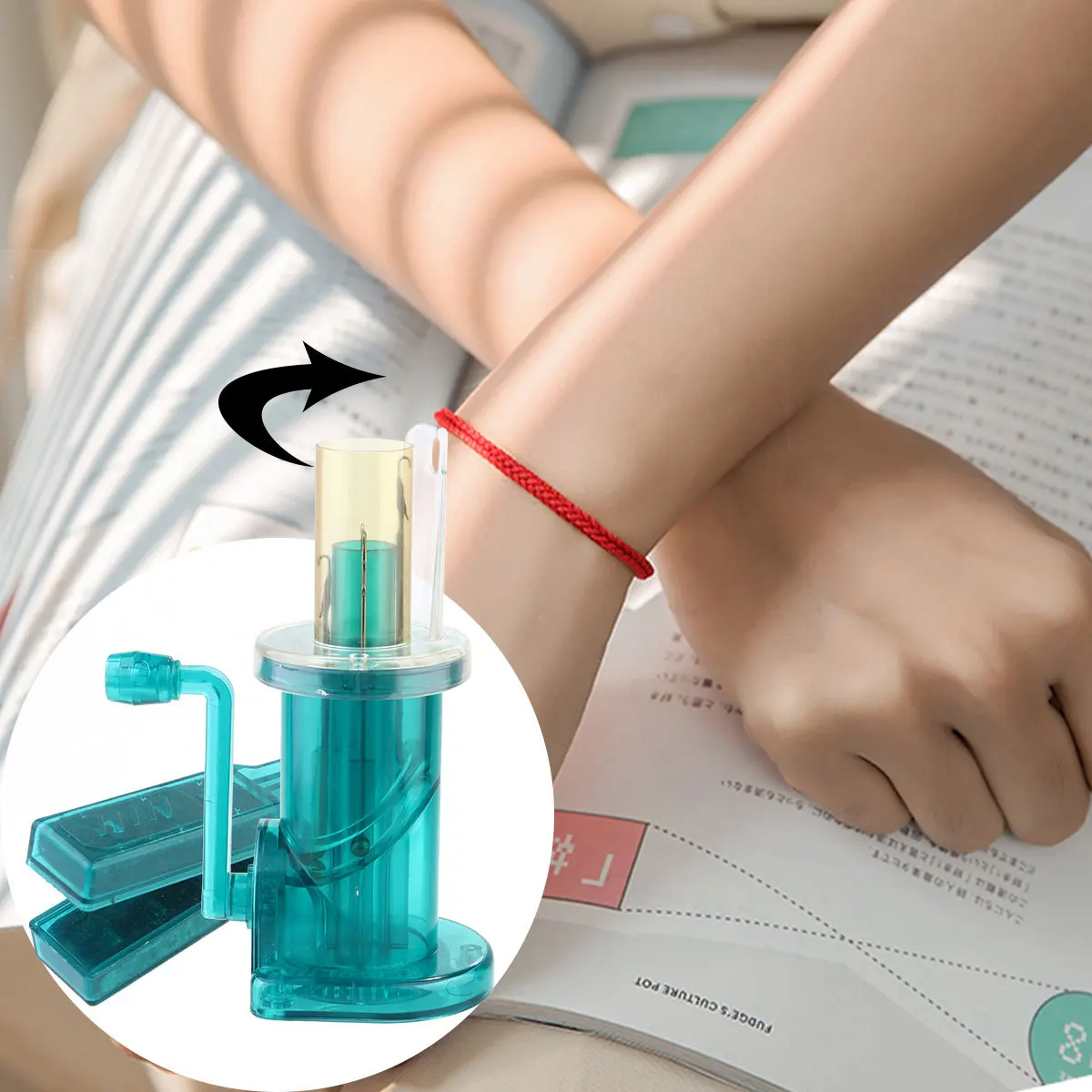 

3pcs Hand Crank Braiding Machine Abs Diy Knitting Tool For Spiral Loop Knot Fish Tail Button Craft Mini Knitting Machine