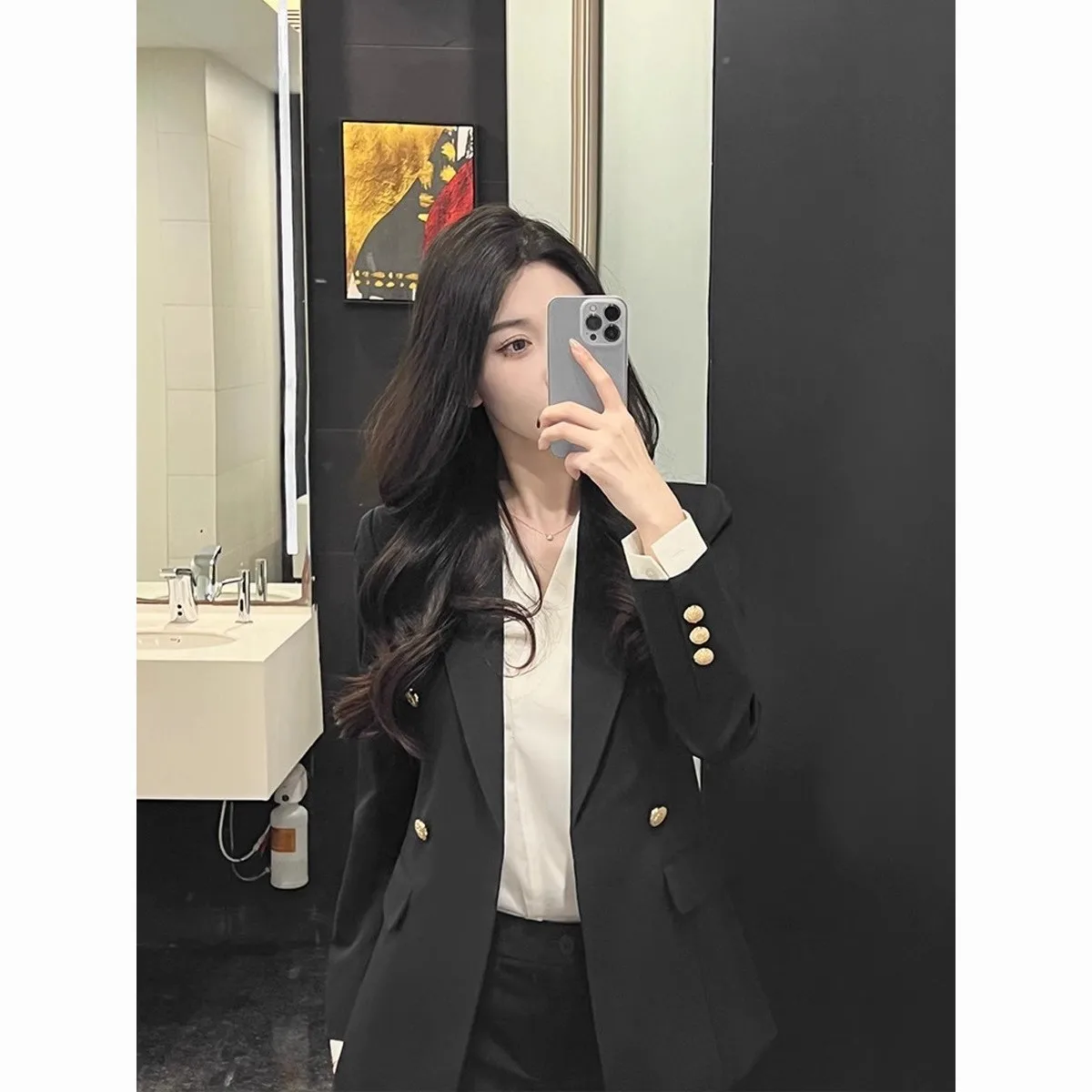 الملابس الكورية الشعبية القديمة المال نمط امرأة السترة السوداء معطف سيدة الحد خارج الكتف عطلة الباردة صديقها السترة النساء #5