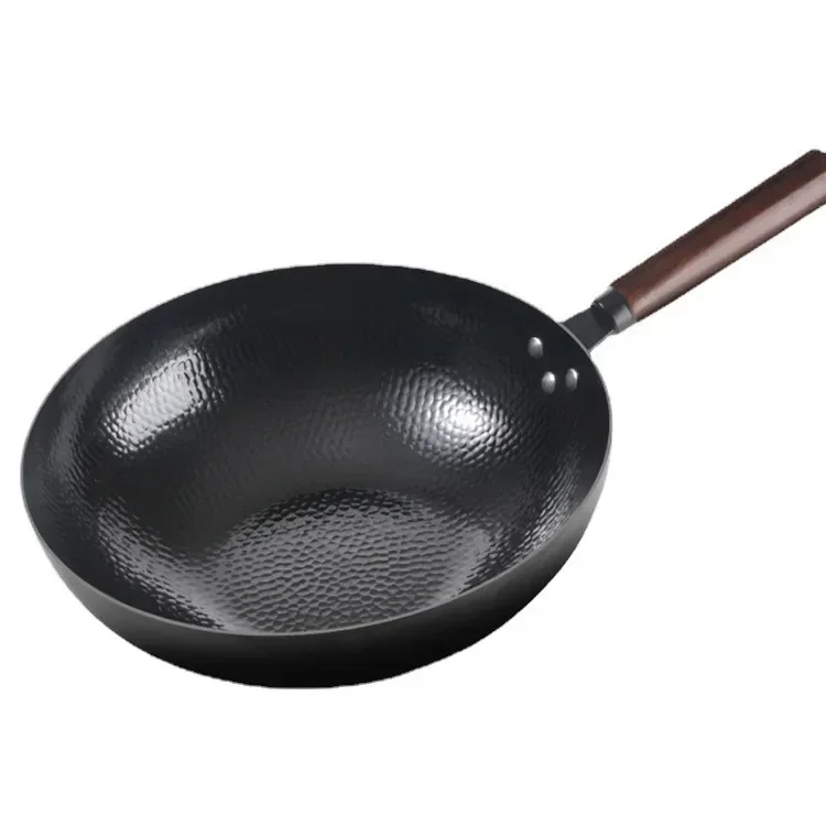

Zhangqiu non-stick pan fish scale mirror pan wok traditional iron pan hand-forged old-fashioned wok household