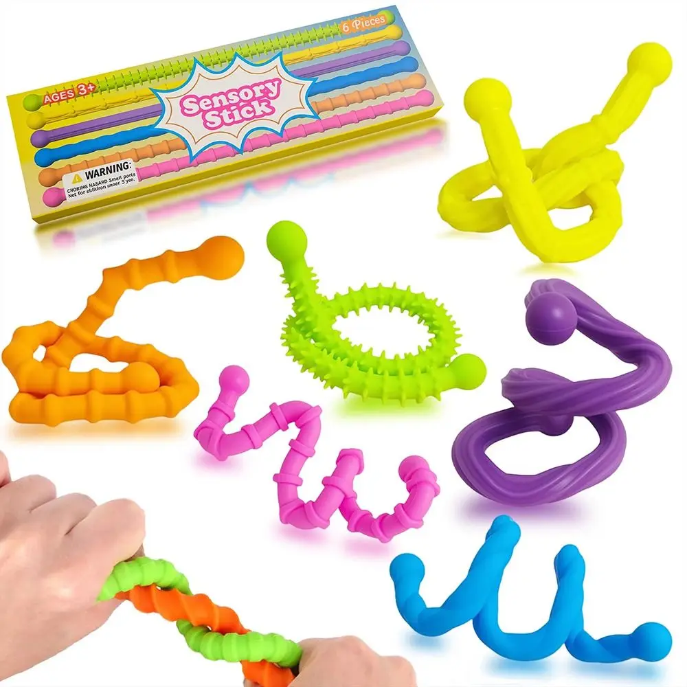 Silicone Texture DIY Sensory Strip Enhancing Attention Stretchable Silent Decompressors Rings Unique Elastic Noodles