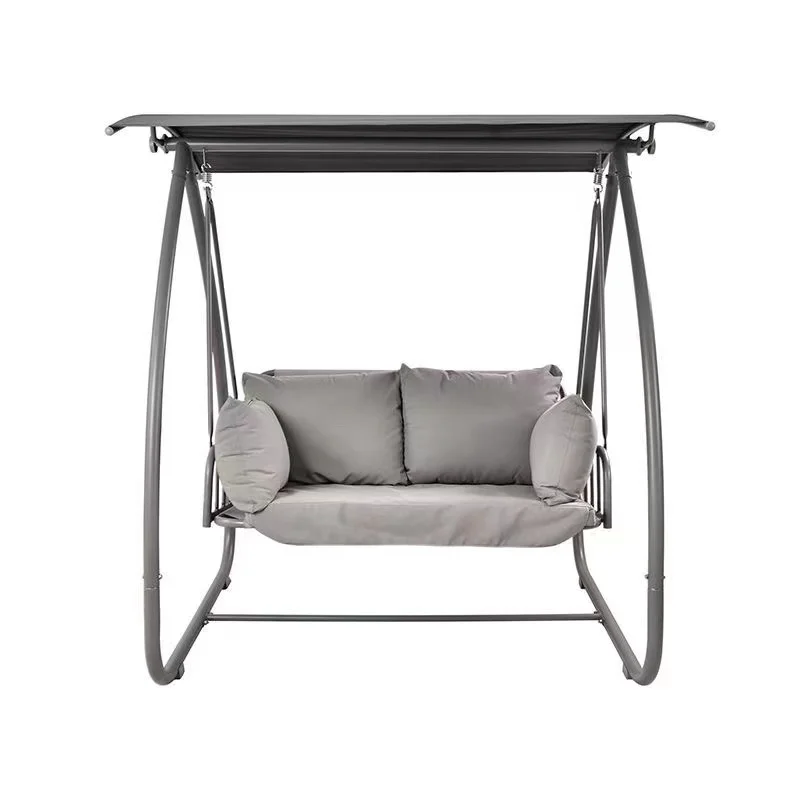 

High Quality Swing Chair Garden 3 Seats Rooftop Outdoor Metal Courtyard Wrought Iron Courtyard Swing Bed
