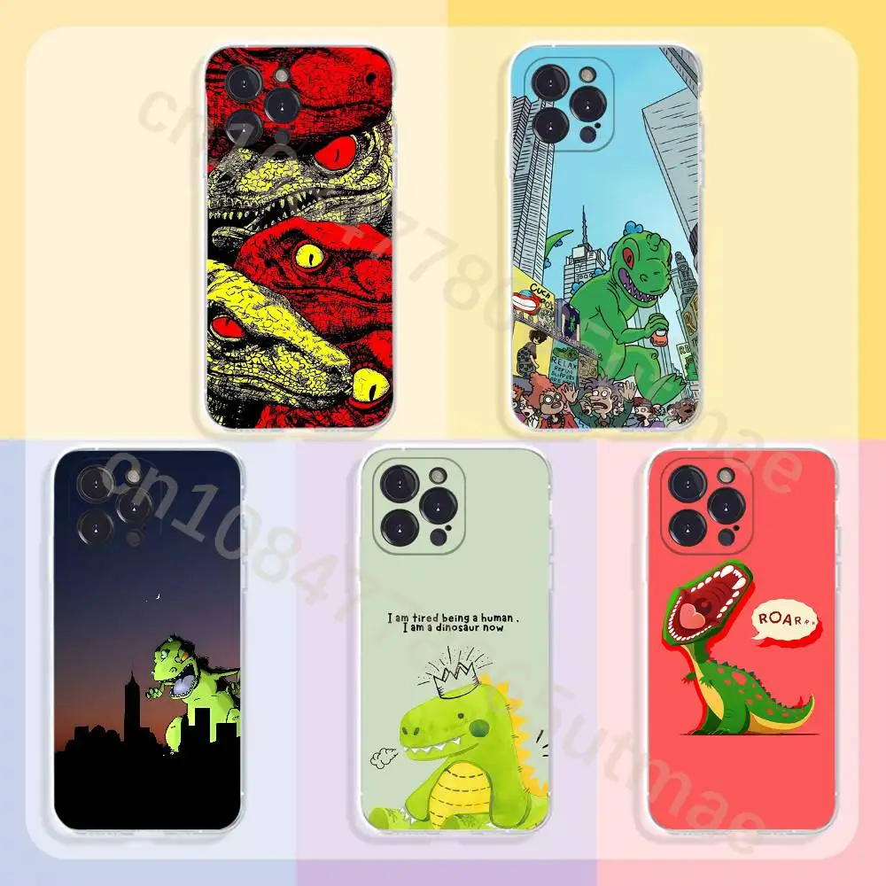 

Cute Graffiti Dinosaur Phone Case For iPhone11,12,13,14,15,16,17,Plus,Pro,Max,Plus,Transparent Cover