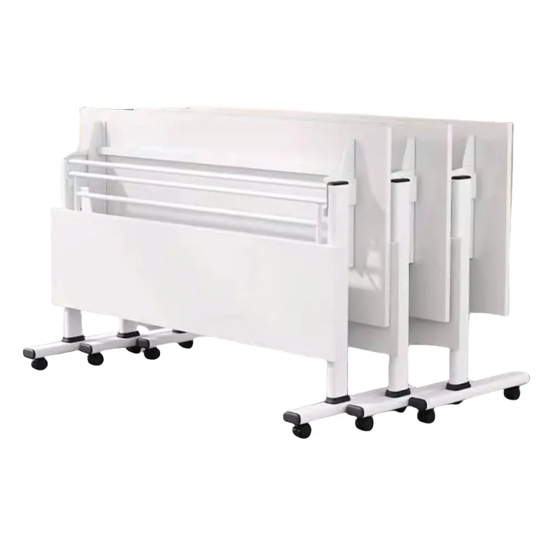 Folding conference training table movable free splicing strip multi-function with wheels training table and chair