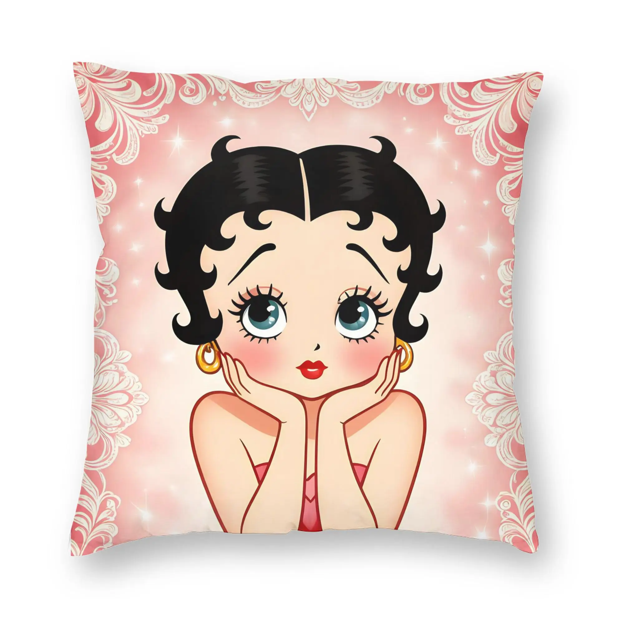 Anime B-Betty BoopS Pillowcase Printing Fabric Cushion Cover Decorations  Pillow Case Cover Home Zipper 40X40cm