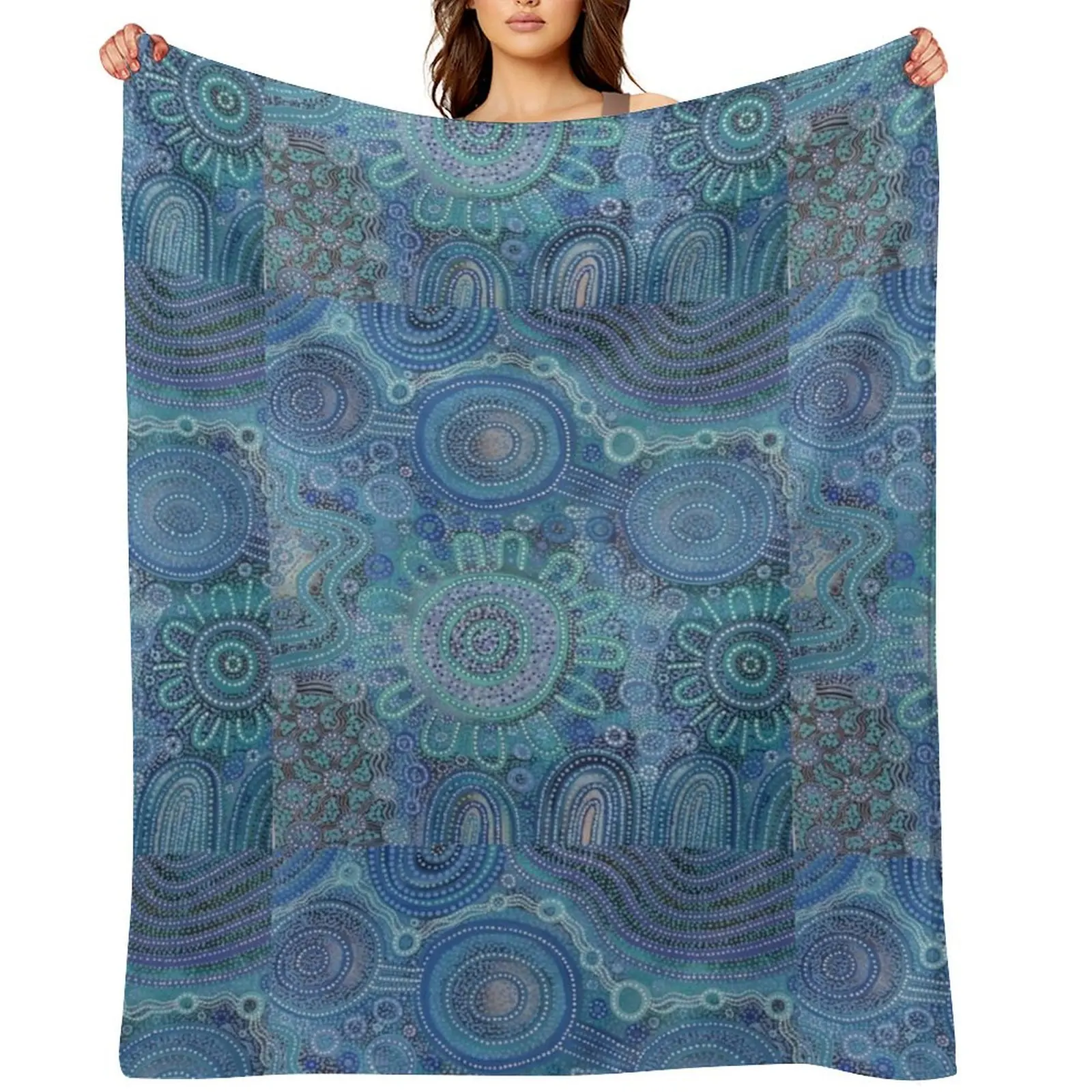 

Family gathering at the beach Throw Blanket Decorative Sofa Flannels Hairys for sofa Blankets