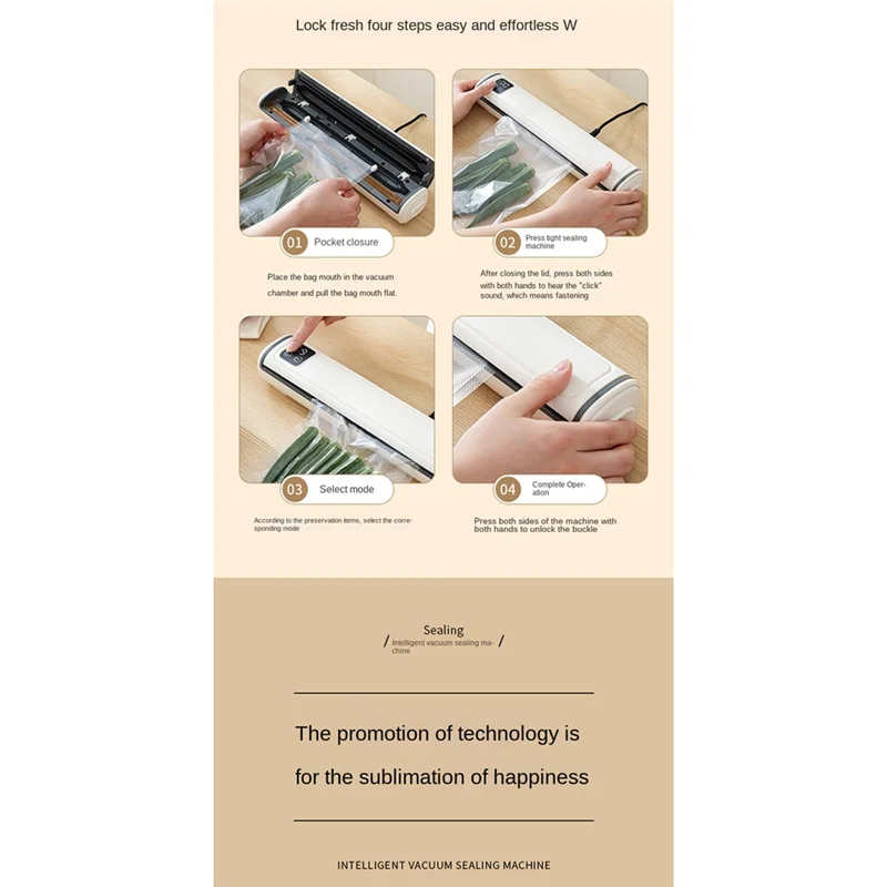 

LITE-Портативная вакуумная упаковочная машина для хранения продуктов включает 10 пакетов, компактный дизайн, идеально подходит для домашней кухни, кемпинга, путешествий, ЕС