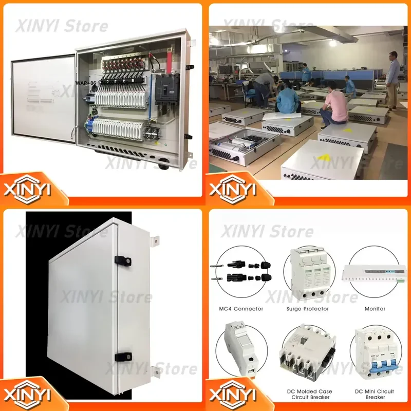 Customized Wall Mounting DC 20 in 2 Out 1500V PV String Combiner Box for 20MW Solar Energy System