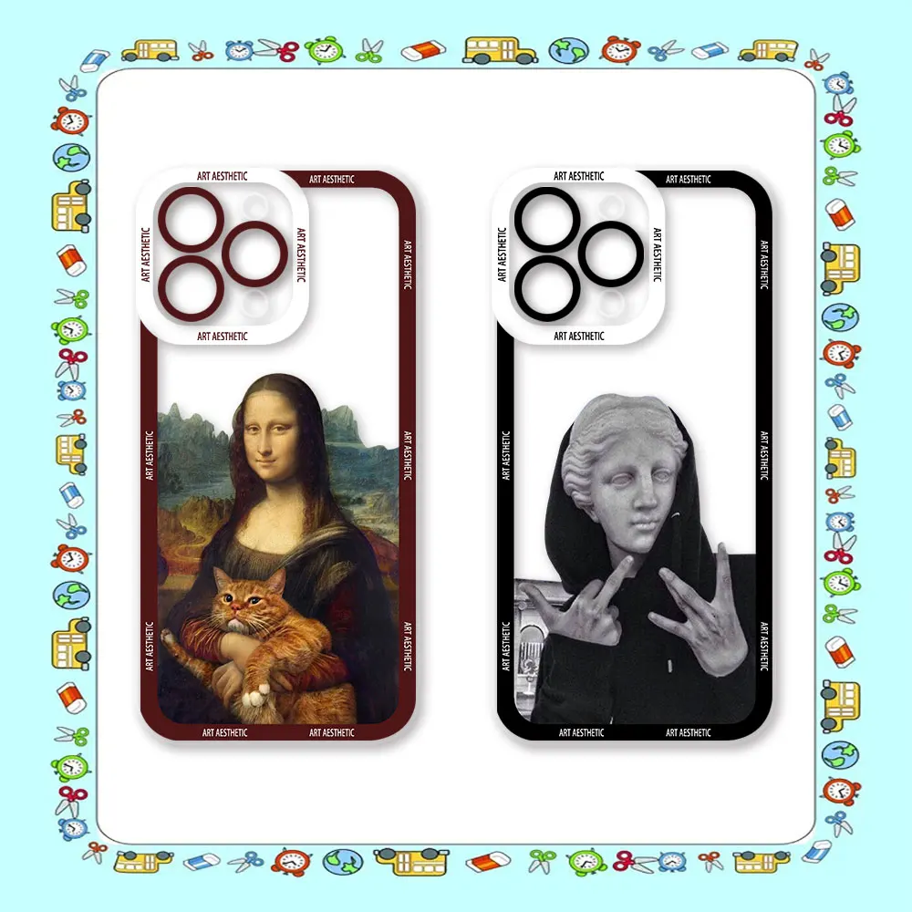 Van Gogh Mona Lisa Art Clear Soft Phone Case For Xiaomi Redmi Note 12 11 11T 11S 10 9 Pro Max 10S 9S 9T 8 Pro Plus Cover Coque