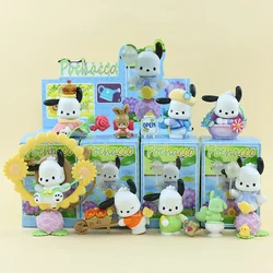 Sanrio Blind Box Kawaii Pochacco Figures Dolls Toy The Flowers Series Home Decoration For Fans Birthday Gift