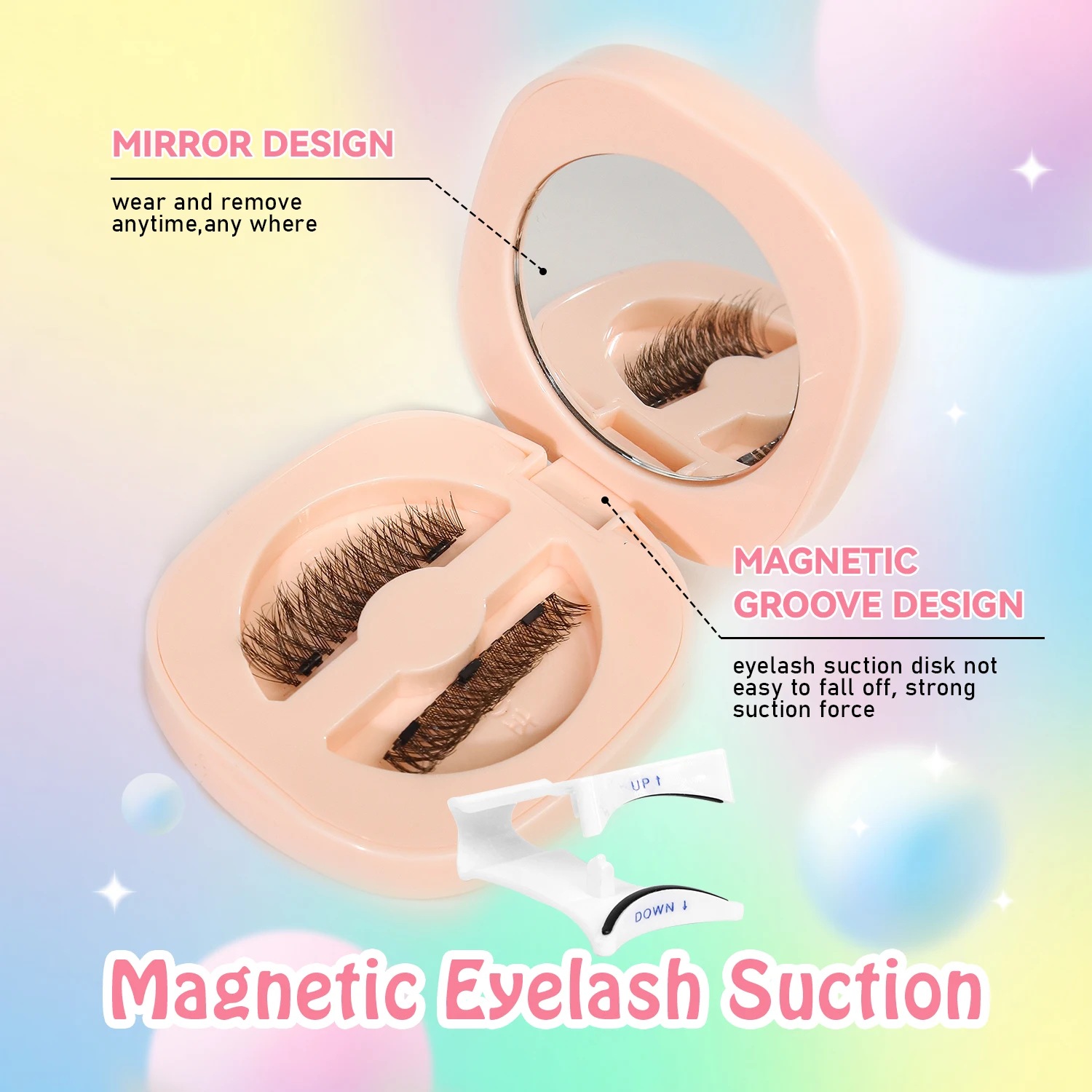 1ペア、再利用可能な磁気まつげセット、まつげカーラーとミラー - Eyelash Extension Glue For Sensitive Eyes のレビューと価格