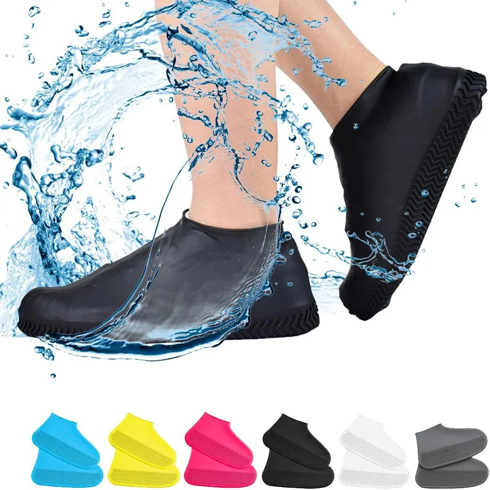 

1Pair Reusable Waterproof Rain Shoe Covers Silicone Outdoor Rain Boot Overshoes Walking Shoes Accessories Protectors Shoes Cover