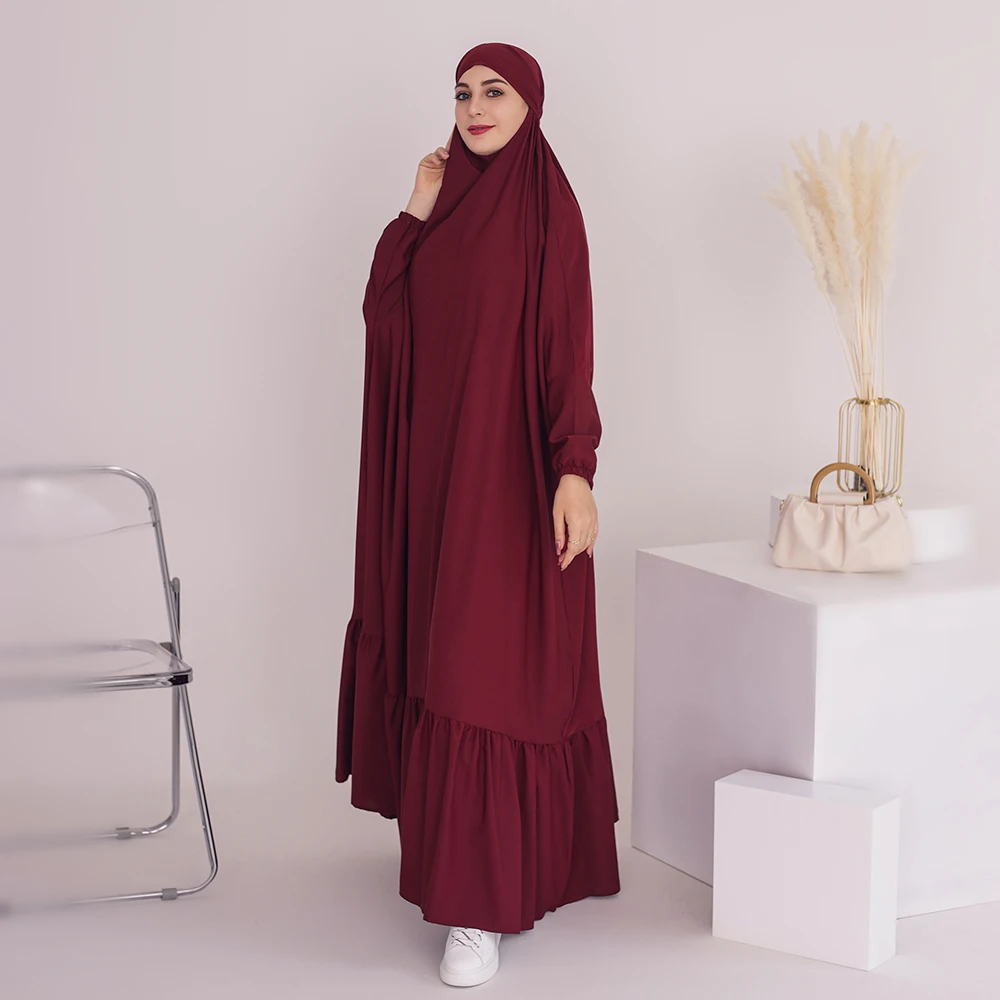 Hooded Abaya Islamic Long Dress for Women Plain Ramadan Eid Muslim Jilbab Dubai Turkish Modesty Prayer Robe Black Burka Kaftan