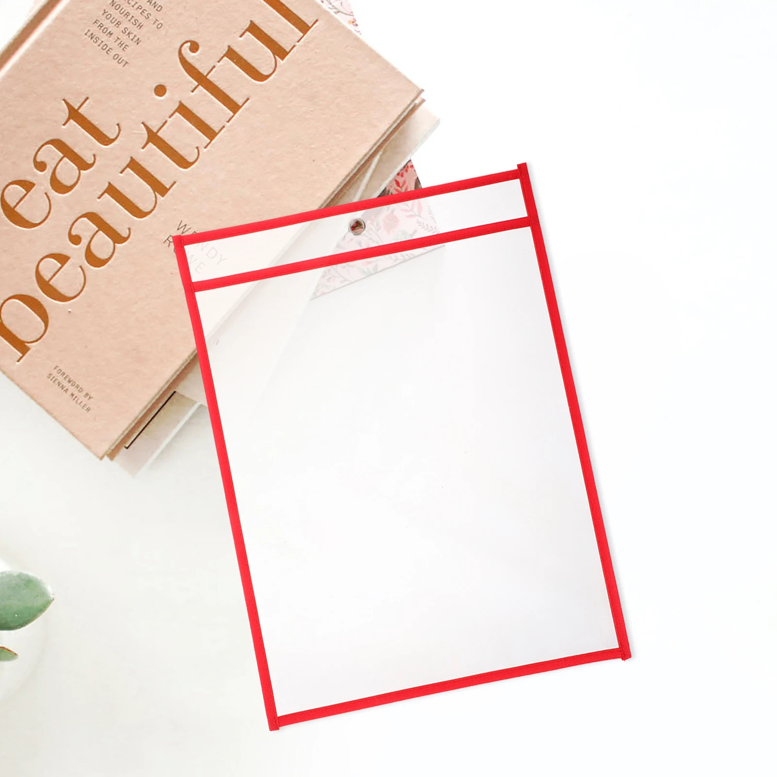 

6pcs Clear Sleeves Document Protectors Pet Non-Woven Material For Office Study Business Travel Paper Organizer Storage