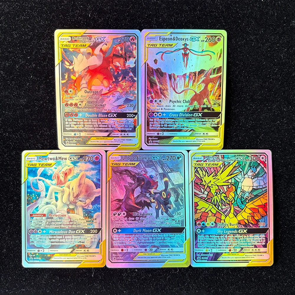 

Self-Made PTCG Rating Single Card BLACK STAR MEWTWO ESPEON DEOXYS GX EN Flash Card Classic Game Anime Card Trading Card Toy