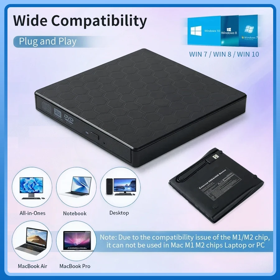 

USB3.0 & Type C Slim CD Writer Burner Reader Player Optical Drive External DVD RW CD Drive For Laptop PC DVD Burner DVD Portatil