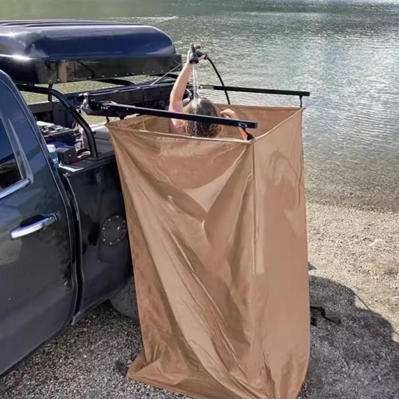 Outdoor Overland Vehicle Car Roof Mounted Waterproof Shower Tent Folding Camping Mobile Shower and Bath Awning With Led