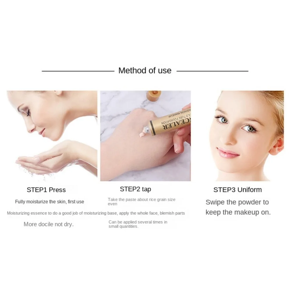 

New 2 Color Concealer High Covering Waterproof Foundation Make-up Natural Long-Lasting Cosmetics Shaping Contour