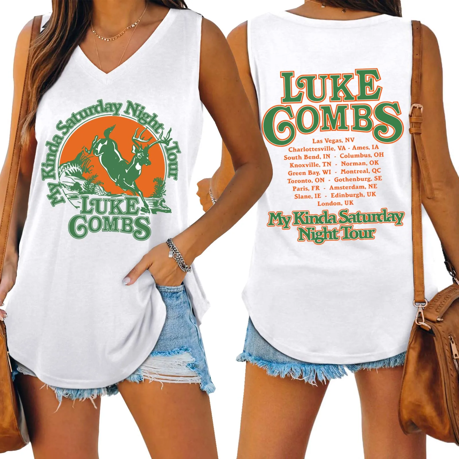 Luke-Combs Tour 2026 Tank Tops Woman Crew Sleeveless Vest Streetwear Shirt