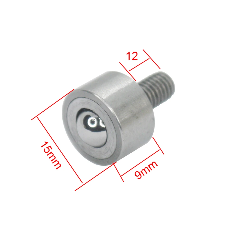 Smallest KSM-8F small 8mm miniature ball transfer unit machined steel castor M6 thread bolt stud type roller wheel robot caster