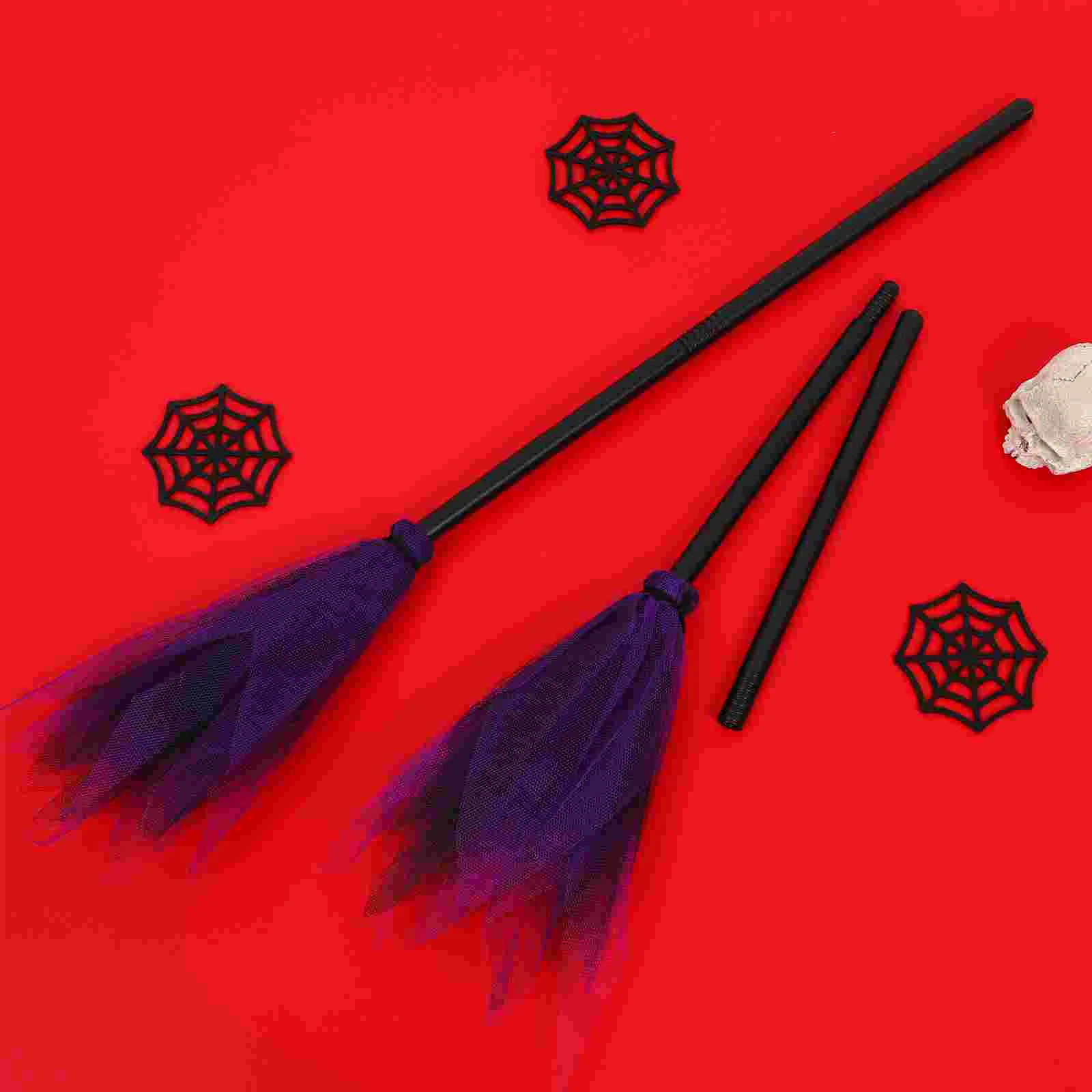 2 Pcs Wicked Witch Broom Halloween Brooms Cosplay Party Favor Headband Child Toys