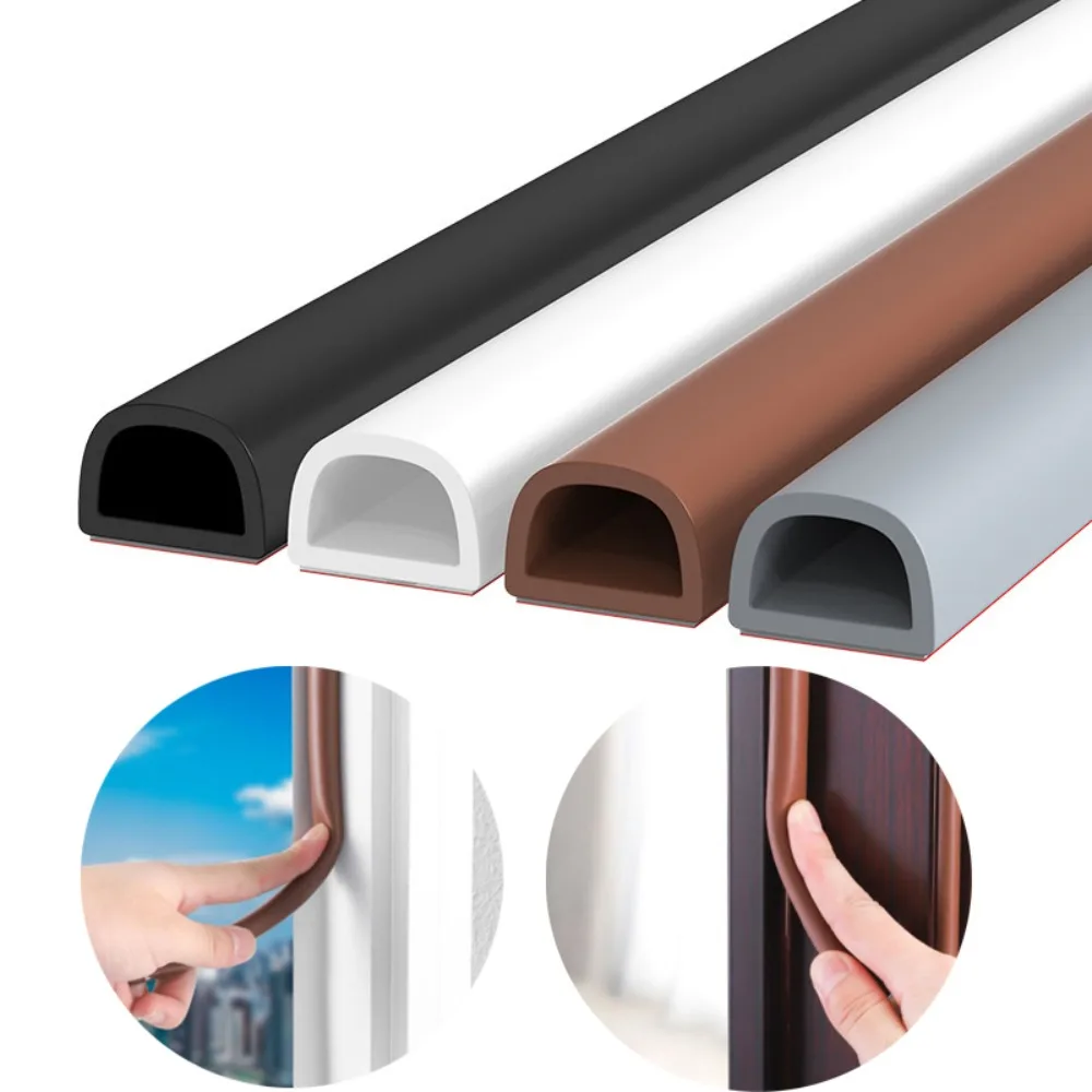 Neuer Türdichtungsstreifen aus Silikonkautschuk, 6 Meter, D/E/I-Typ, Dichtungsstopper, selbstklebend, flexibel, für Fenster und Wetterschutz