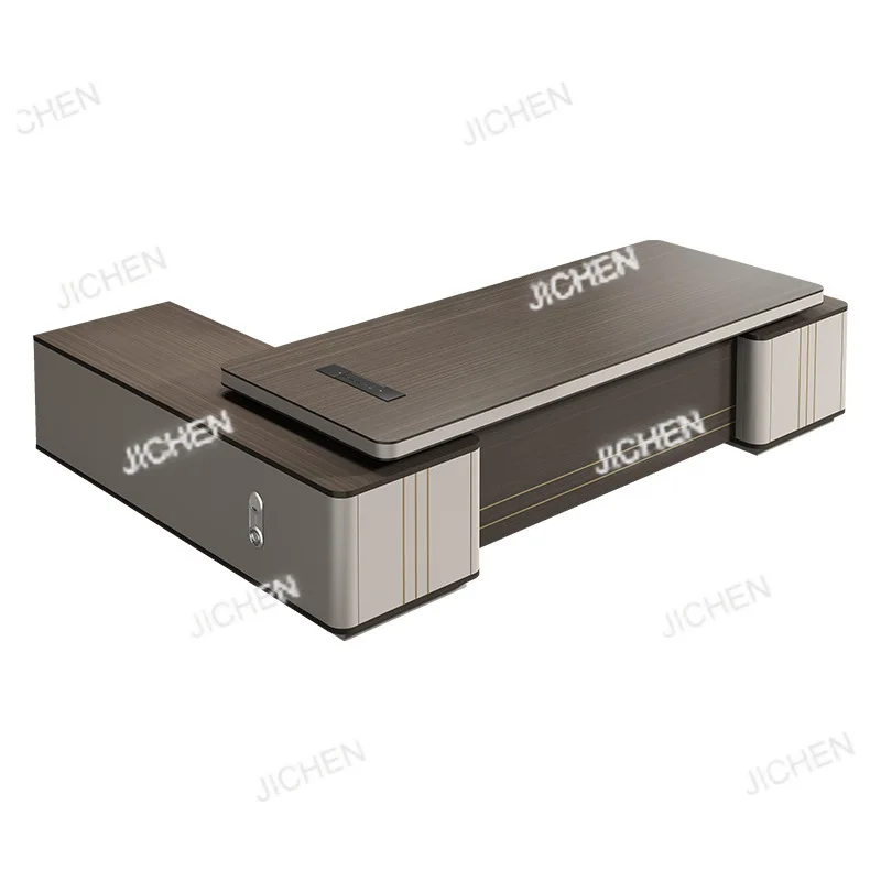 

Boss Table, President's Room, Large Desk, Simple and Atmospheric Desk, Double Cabinet, Single Office Desk and Chair Combination