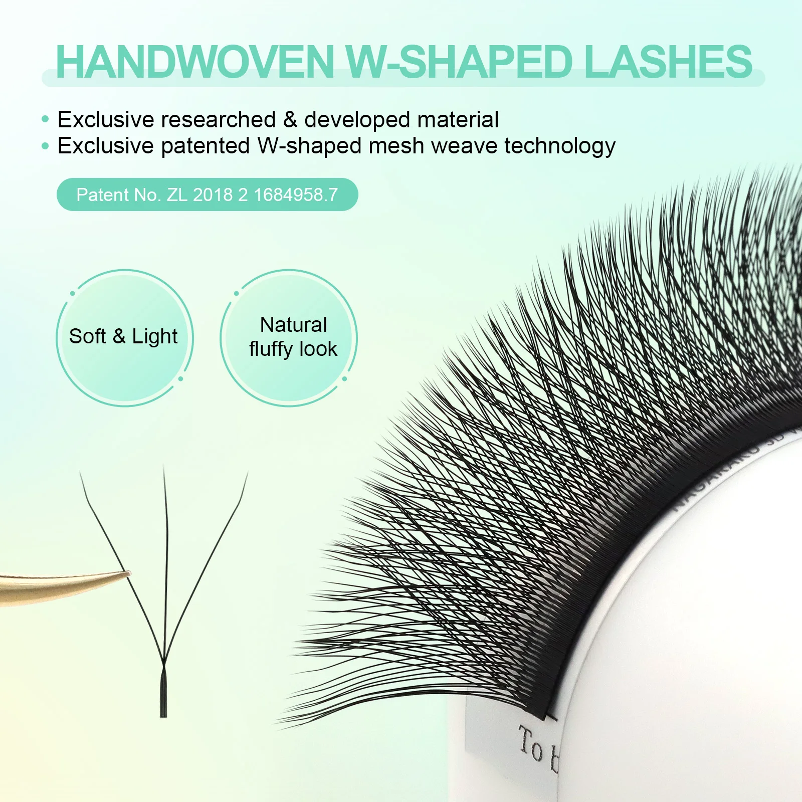 NAGARAKU 8640 fan 3D/4D/5D W شكل 54 صفًا من الضوء الطبيعي الناعم مراوح منسوجة يدويًا ملحقات رموش صناعية على شكل زهرة أوتوماتيكية #3