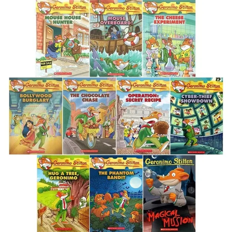 10 Books/set Geronimo Stilton 61-70 Adventure Explore Comic Fiction Parent Child Kids Story English Picture Storybook Libro