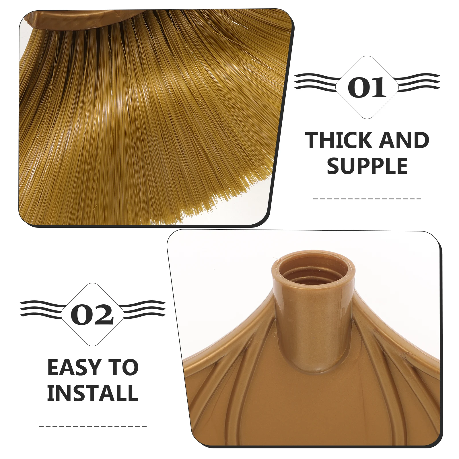 

Sweeping Spider Web Artifact Replacement Broom Head Stainless Steel Thick Bristles Multi Scene Cleaning Floor Kitchen Ceiling