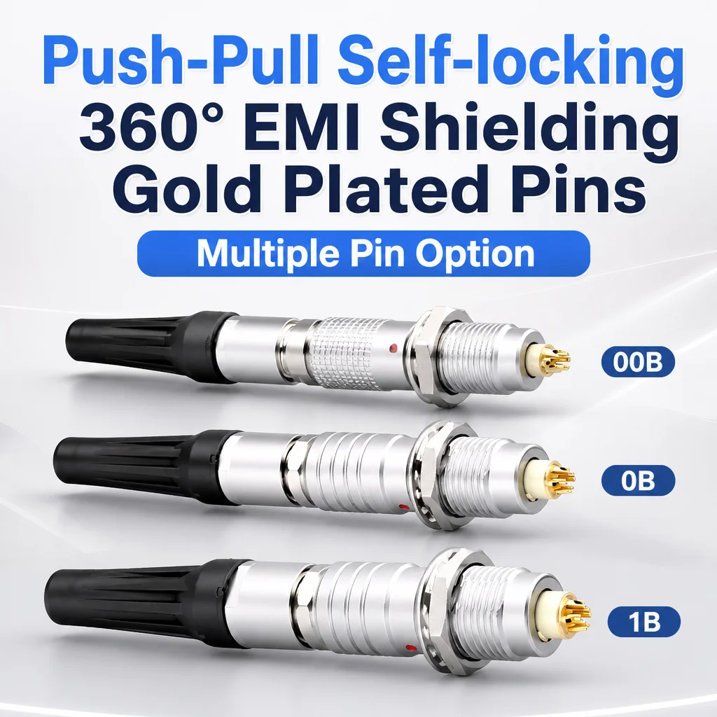0B 0B 1B Push Pull Circular Connector Compatible with LEMO FGG EGG B Series Self-Locking Metal Aviation Connector 2/3/4/5/6 Pin