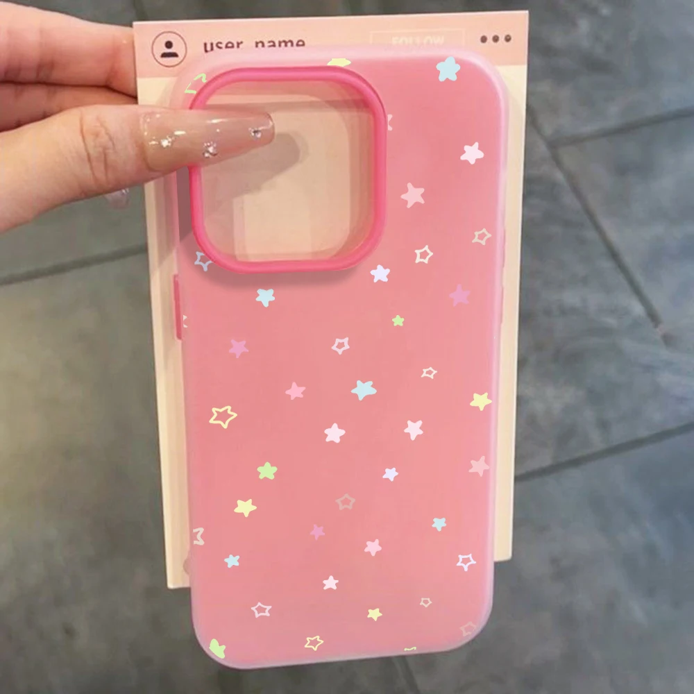 For Samsung Galaxy S21 S26 S25 S24 S23 S22 Ultra Plus FE Case Candy Colored Stars Cover For A55 A56 A37 A36 A54 Shockproof Funda