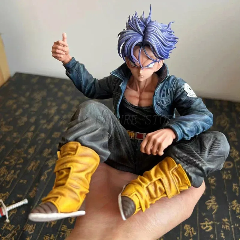 16cm GK Dragon Ball Trunks Figurine Desktop Ornaments Model Toys PVC Collection Saiyan Sitting Position Torankusu Action Figure