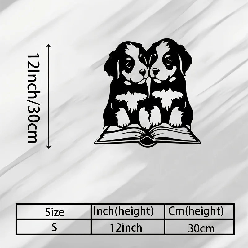 CIFBUY Bernese Puppy Iron Wall Art Metal Hanging Signage Plaque Sculpture Cute Sitting Dog Indoor Outdoor Home Decor Ornament