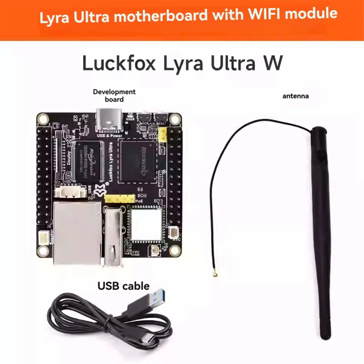 Yours Luckfox Lyra Ultra W RK3506B Linux Development Board 8G EMMC Onboard 2.4G WiFi6/Bluetooth 5.2/BLE and PoE Port