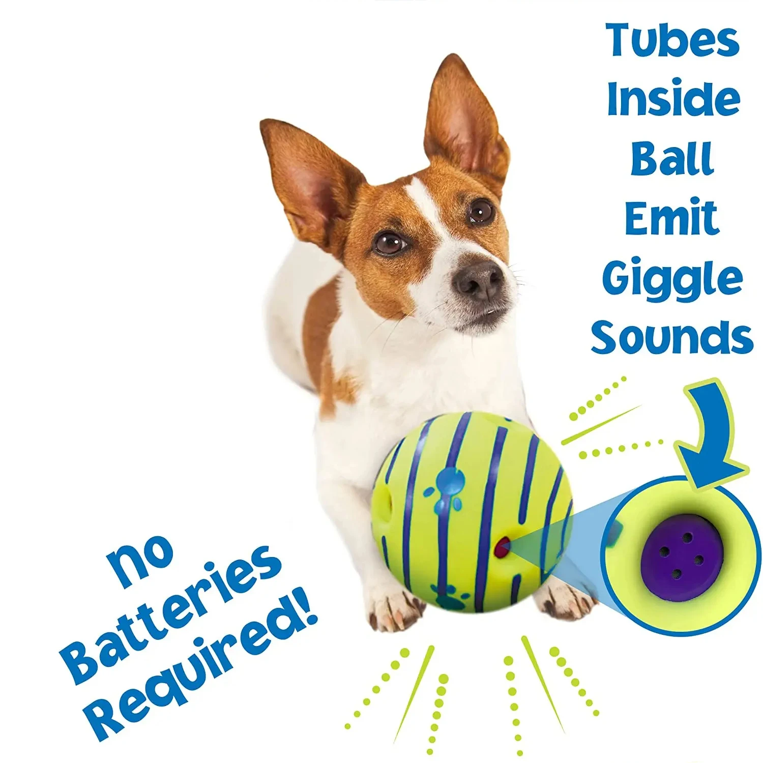 Dog Toy Balls Interactive Dog Toys Funny giggling sounds when rolled or shaken Dog Chase Toy Balls Dog Outdoor Balls