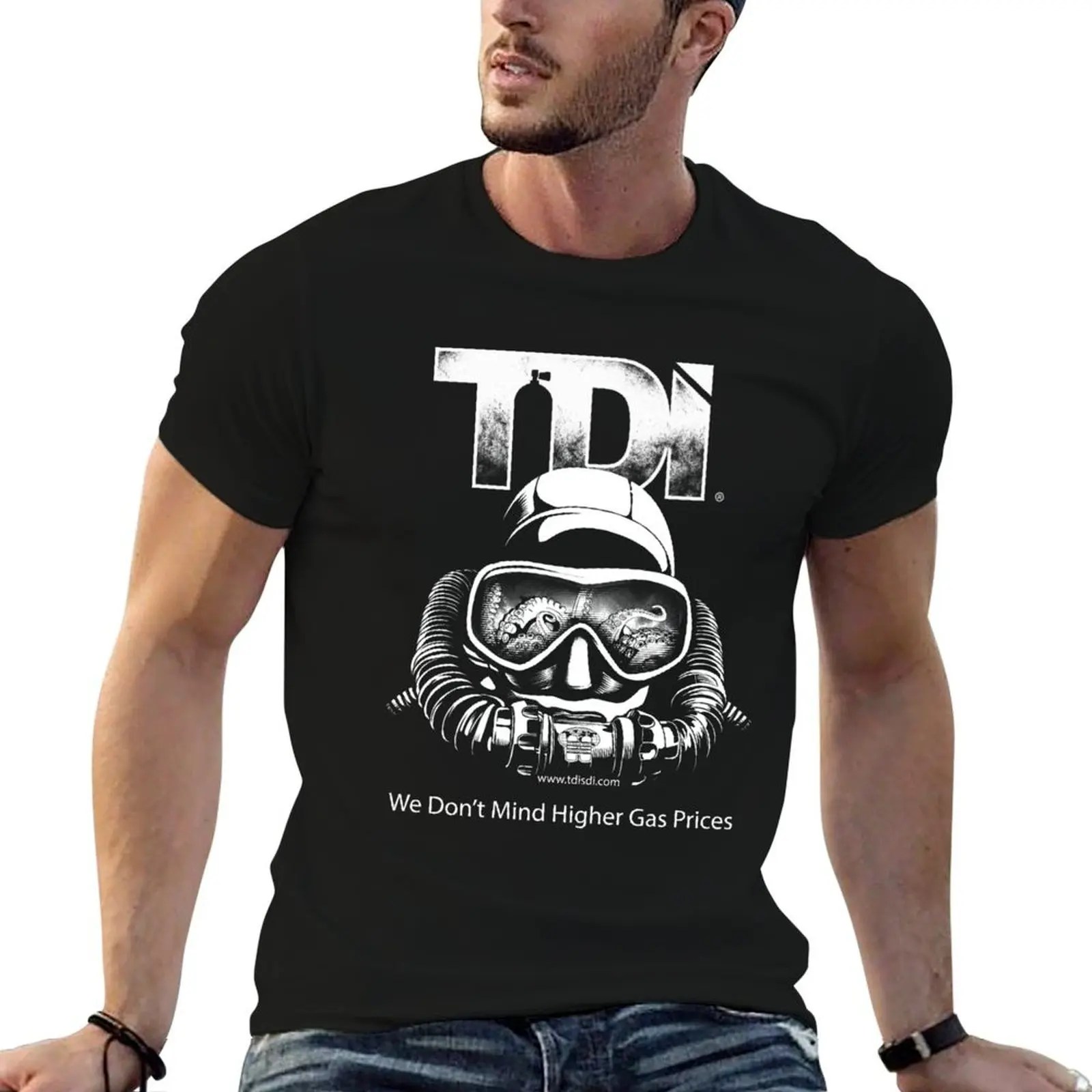 Technical Diving International (TDI)- TDI Rebreather Higher Gas Prices T-Shirt Big Size Short Sleeve Casual Top