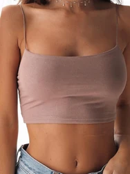 New Fashion Women Sexy Crop Tops Solid Summer Camis Women Casual Tank Tops Vest Sleeveless Crop Tops blusas