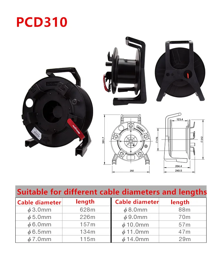 Mobile Cable Reel, Optical Fiber Empty Disk, High Quality Polymer Plastic Unbreakable Cable Drum, PCD310