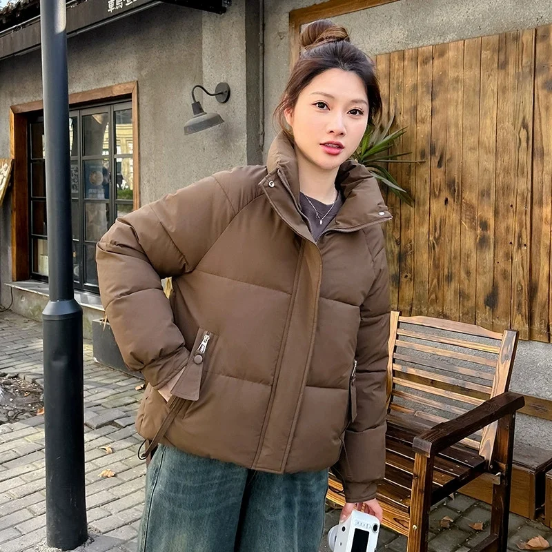 Female Parkas Autumn Winter Coat Korean Loose Cotton Padded Coat Student Short Down Cotton Jacket Women Outerwear Overcoat Parka