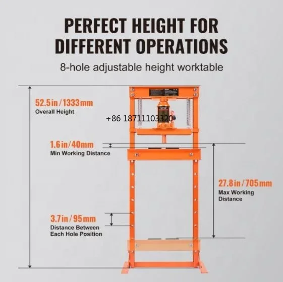 Multifunctional Small Press 10 Ton H Frame Punching Hydraulic Press