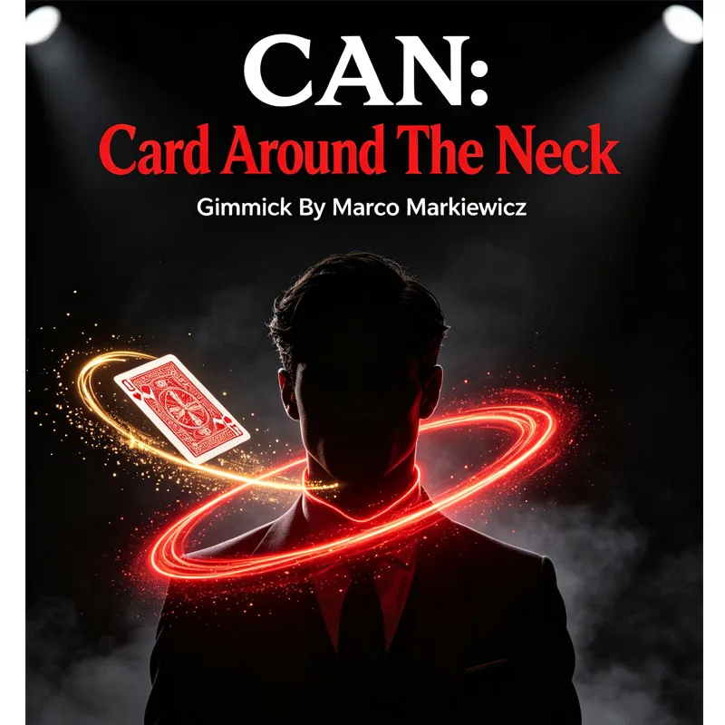 CAN: Card Around The Neck Gimmick By Marco Markiewicz Signed Card Magic Trick Impossible Card Location Close Up Illusions Props