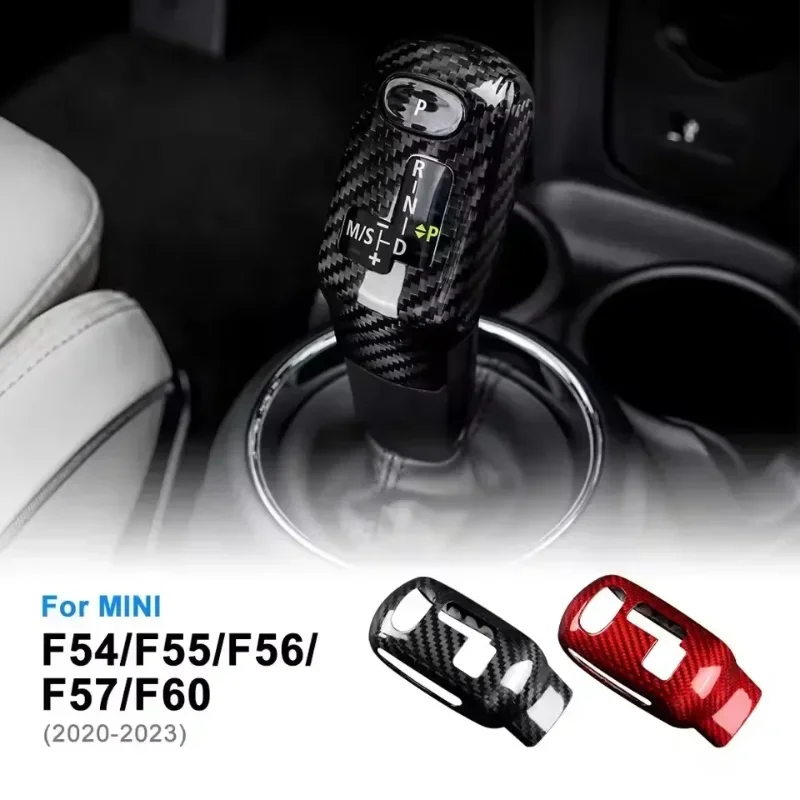 

For BMW For Mini Cooper F54 F55 F56 F57 F60 Real Dry Carbon Fiber 20-2023 Countryman Gear Shift Knob Cover Sticker Interior Trim